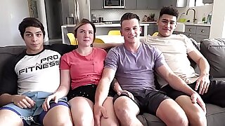 TEEN ORGY - big cock splits holes and 1st time rimming&excl;