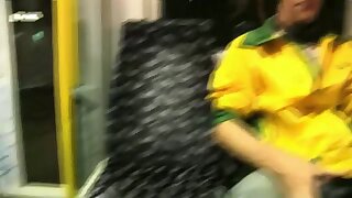 2 Guys having dirty Fun in German Tram