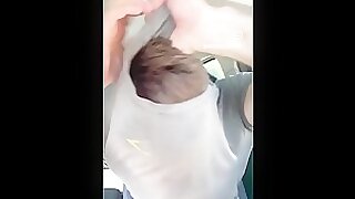 Shirtless in the car