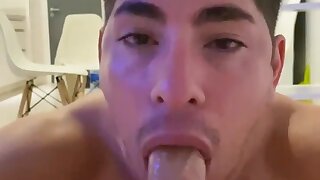 Pretty boy takes daddy's load