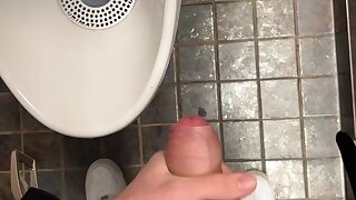 18yo guy shooting a load at a busy public urinal
