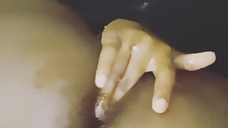 Cute black teen fingering wet ass