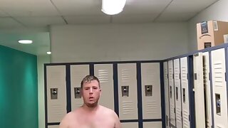 Chubby pig faggot changes at the gym