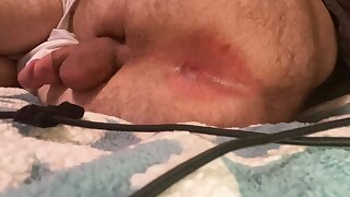 Tight son showing off and flexing his hole for daddy