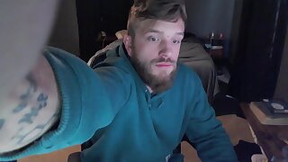He shows off his bushy soft cock