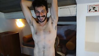 He shows off and spreads his ass wide open