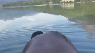Hot sexy bear naked in the lake