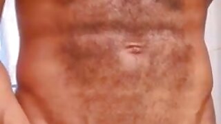 Hairy uncut stud dripping cum