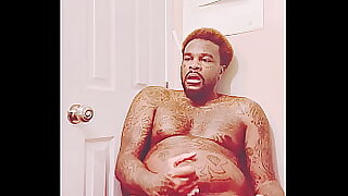 Solo male with daddy bod & too many tattoos strokes his cock before a hot date