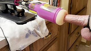 Fuck Machine With Anal Stroker Attachment POV With Huge Cumshot Finish&excl;