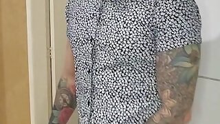 Bearded latino jerk off his big cock