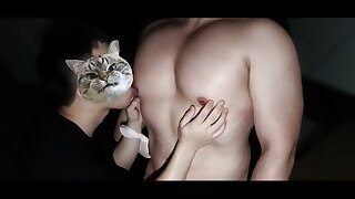 Nipple sucked by Asian twink