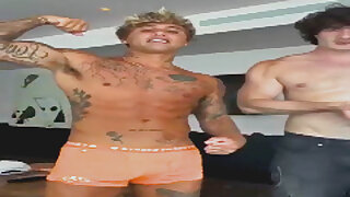 Sexy tatted white boy fucked up the ass!