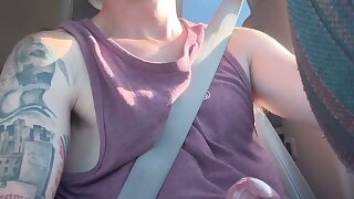 Drive and jerk off until it cums