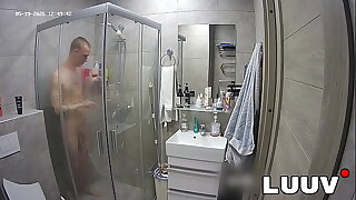 LUUV&period; Abbadon takes a shower before a sex scene on camera