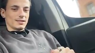 In the back of the car cumming