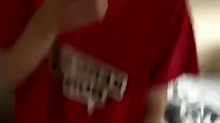 Hit uncut nerds uses bra and panties to jack off