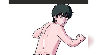 Adult Nakamura naked in a sensual pose showing his butt to Hirose &lpar;Inspired by Go For It&comma; Nakamura-kun&excl;&excl;&rpar; Yaoi drawing process