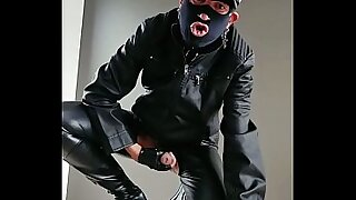 wanking in full leather and boots
